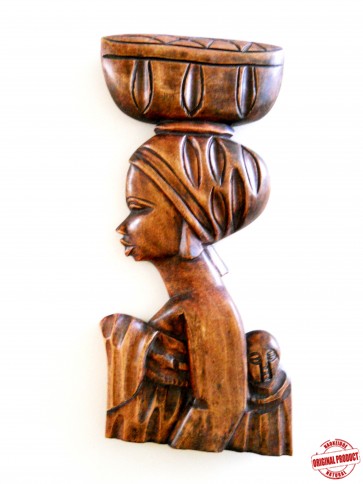 Ghanaian Wood Sculpture  - "Nyoka - Beautiful Girl"